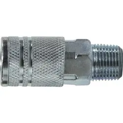 1/4" Industrial Air Coupler to 3/8" Male NPT Steel