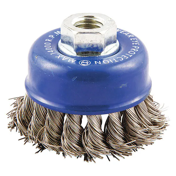 2-3/4" x .020 x 5/8"-11 Knotted Wire Cup Brush Stainless Steel