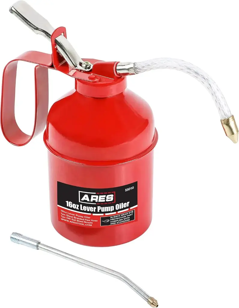 16oz Lever Style Oiler Can W/Flex Hose & Rigid Nozzles