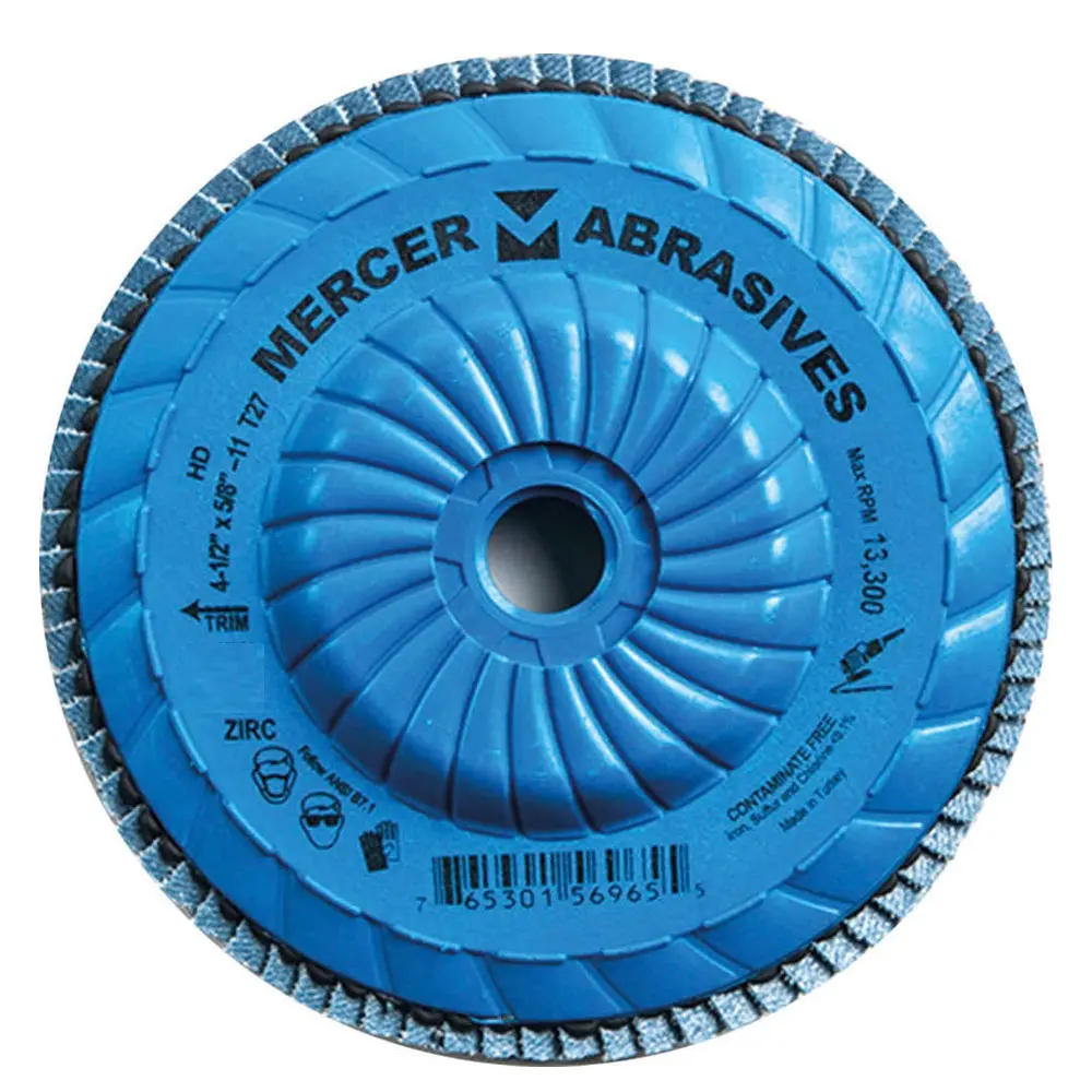 4-1/2" X 5/8"-11 X 60 Grit Trimmable Flap Disc (Mercer)