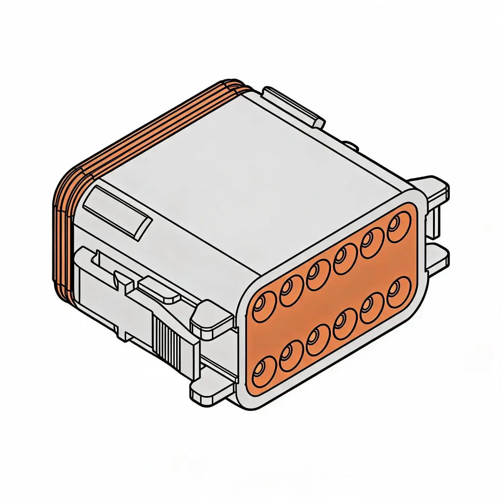 DT 12-Way Male Plug (Deutsch)