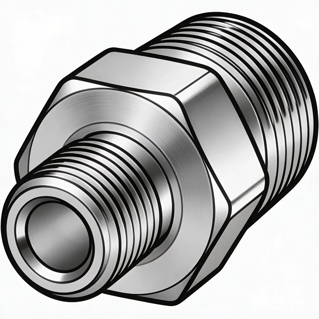 1/4" X 1/8" NPT Reducing Hex Nipple Steel ZP