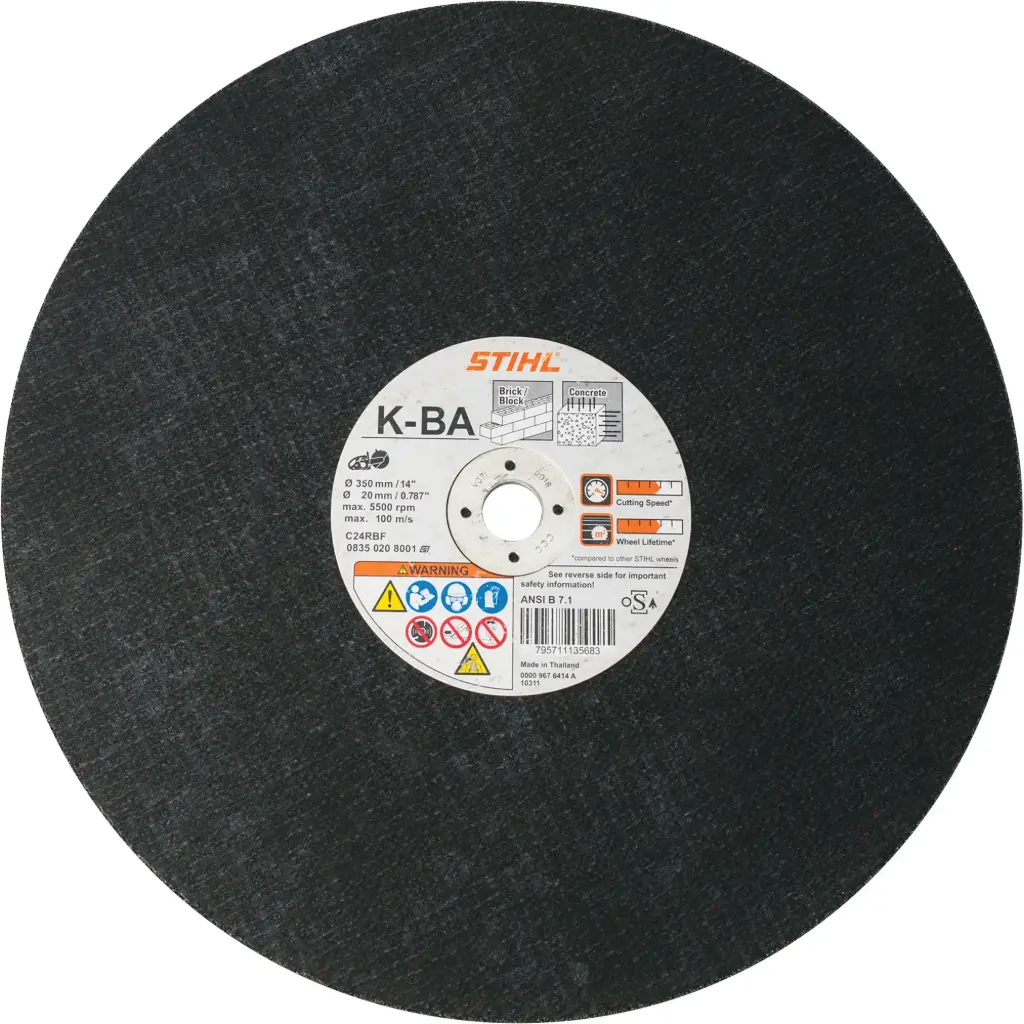 14" X 20mm Arbor Brick & Concrete Cutting Abrasive Disc K-BA (Stihl)