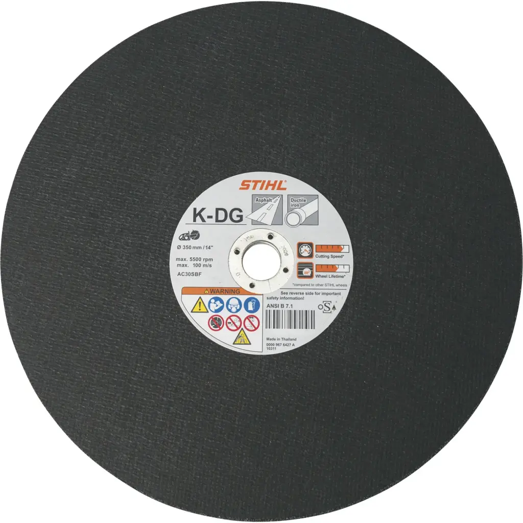 14" X 20mm Arbor Asphalt & Ductile Iron Cutting Abrasive Disc K-DG (Stihl)