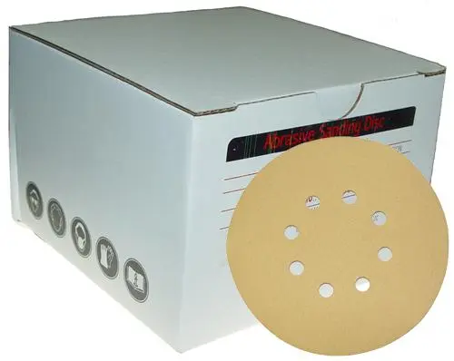 5" X 8 Hole X 40Grit Tabbed Aluminum Oxide PSA Paper Disc [50pk]