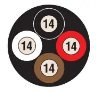 100Ft 14/4 Round Black Jacketed Trailer Wire [Black, Red, White & Brown]