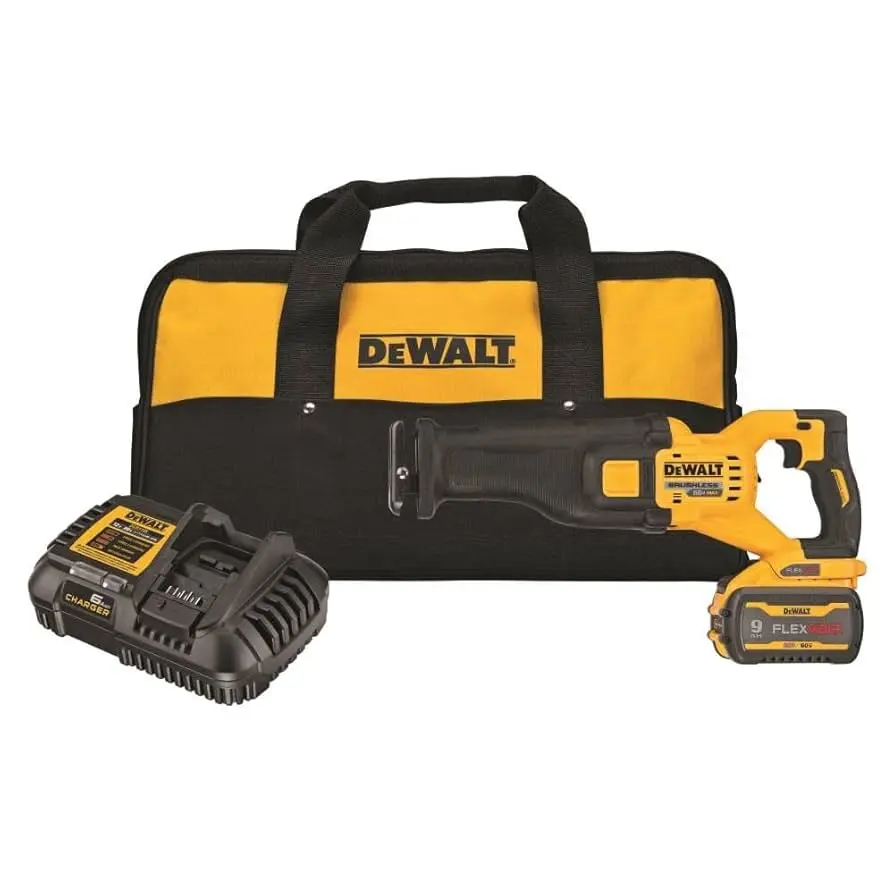 60V MAX FLEXVOLT Reciprocating Saw W/[1] 9.0Ah FLEXVOLT Battery, Charger & Bag (Dewalt)