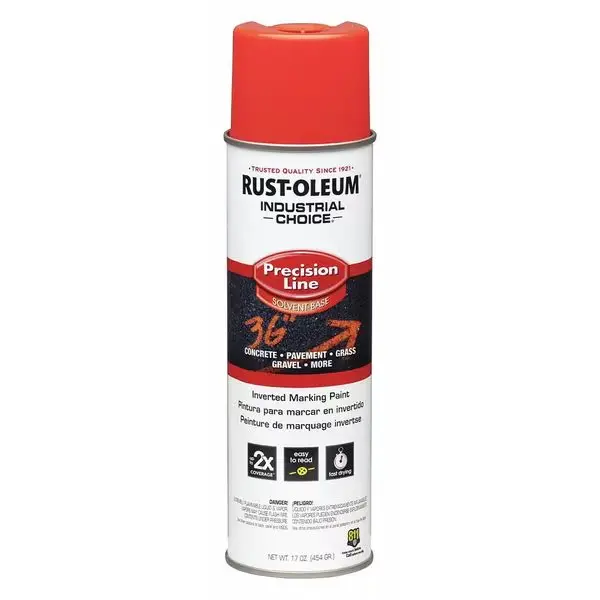 Fluorescent Red-Orange Water Based Marking Paint 17oz. (Rustoleum)