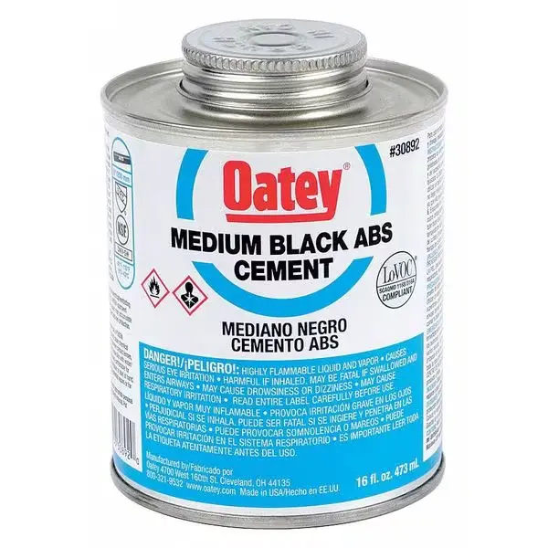 ABS Cement Medium Black 16oz (Oatey)