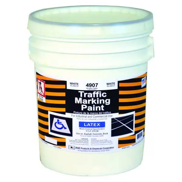 5 Gallon White Traffic Zone Marking Paint [Latex Acrylic Based]