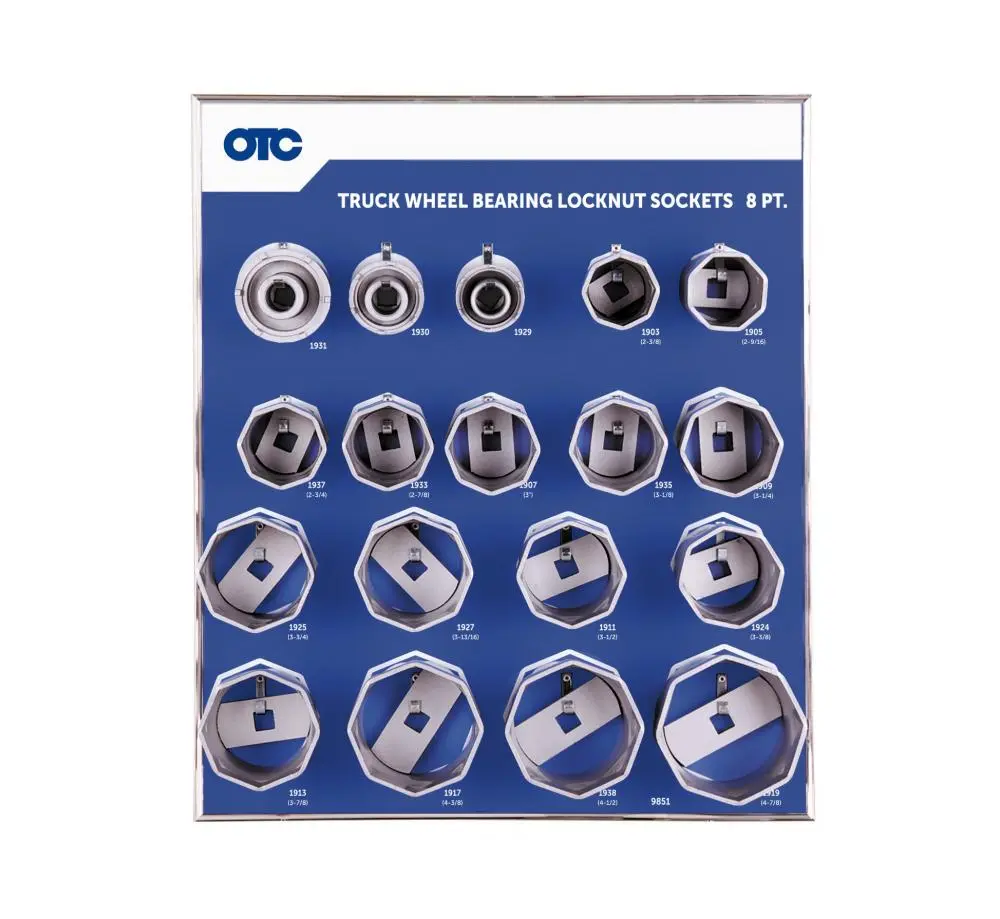 18pc 8pt Wheel Bearing Locknut Socket Wall Display (OTC)