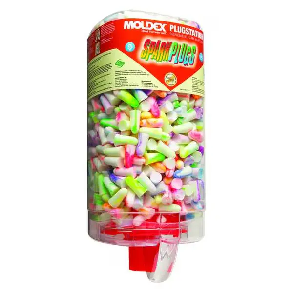 SparkPlugs "PlugStation" Disposable Ear Plug Dispenser [500 Uncorded Pairs] NRR 33 dB (Moldex)