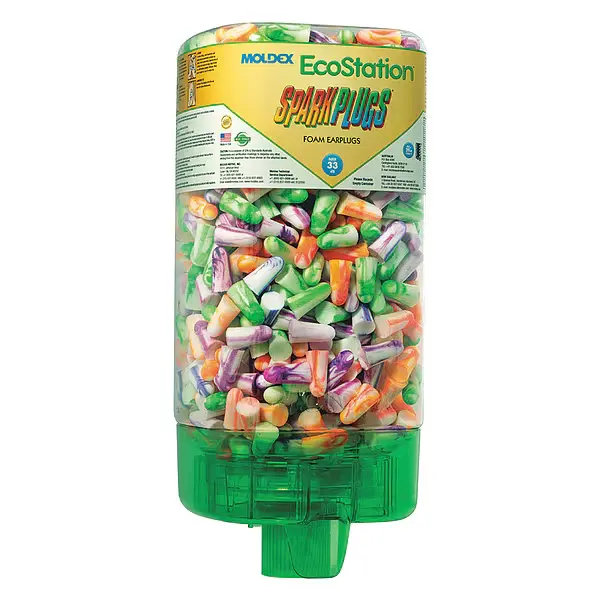 SparkPlugs "EcoStation" Disposable Ear Plugs W/Dispenser [500 Uncorded Pairs] 33 dB (Moldex)