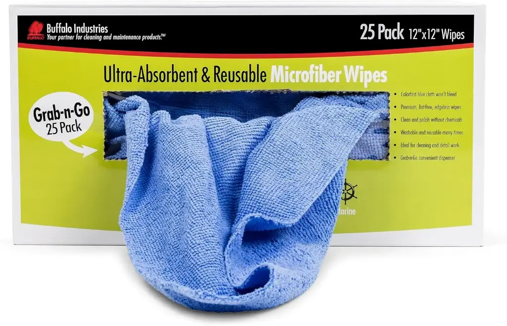25Pk 12" X 12" Blue Micro Fiber Cloths