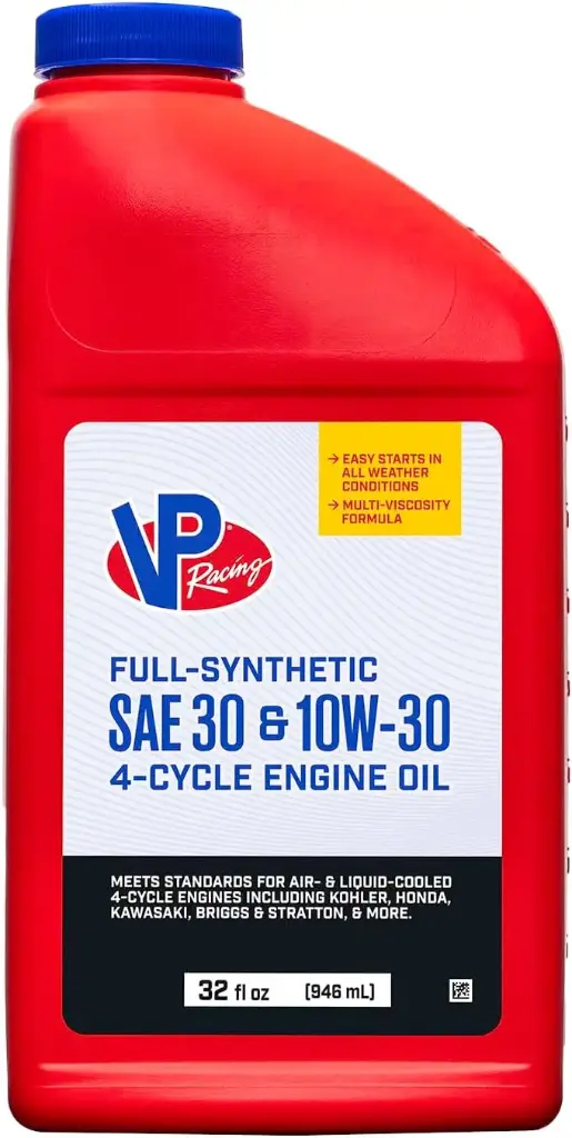 10W-30 4-Cycle Full Synthetic SAE30 Small Engine Oil 1 Quart/32oz (VP Racing)