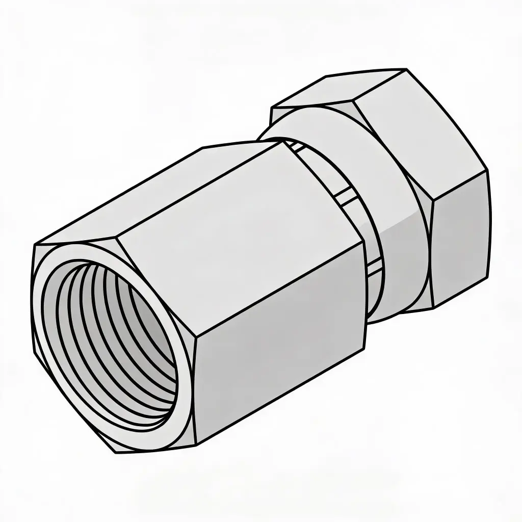 1/2" X 1/2" Female NPT to Female NPSM Swivel Steel