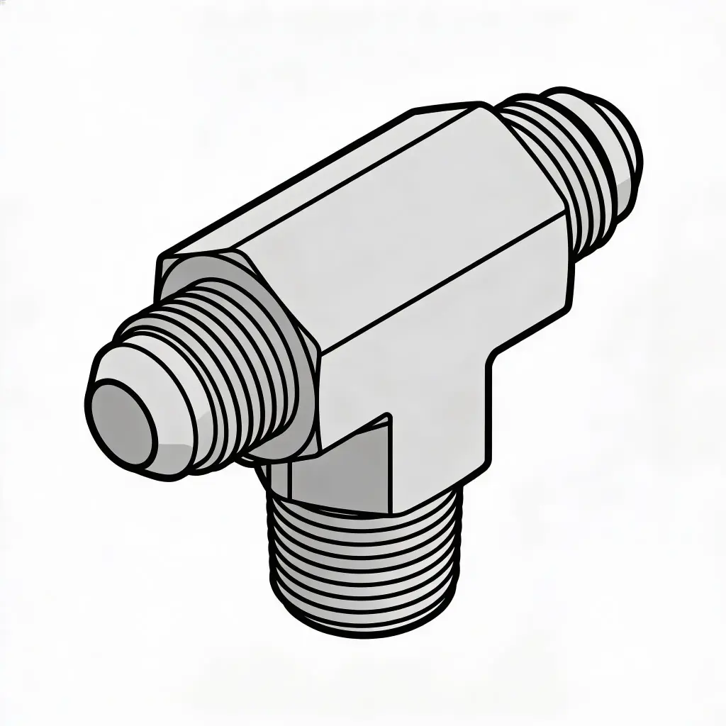 -16 JIC X 1" NPT Male Branch Tee Steel