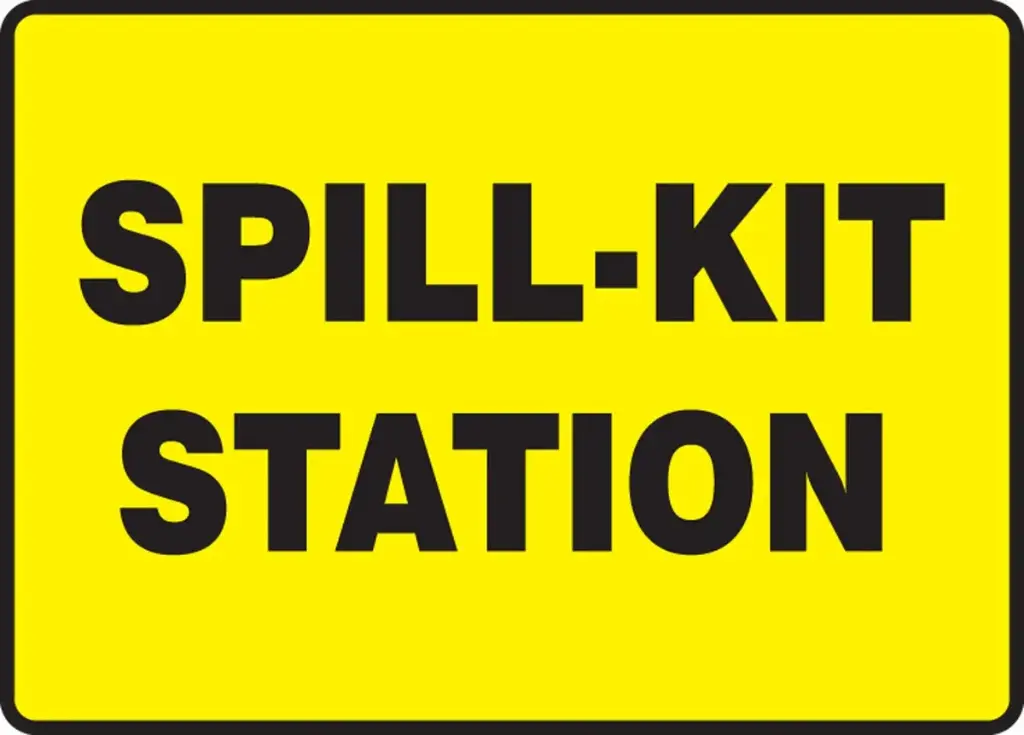 7" x 10" Plastic Sign "Spill Kit Station" [Black on Yellow]
