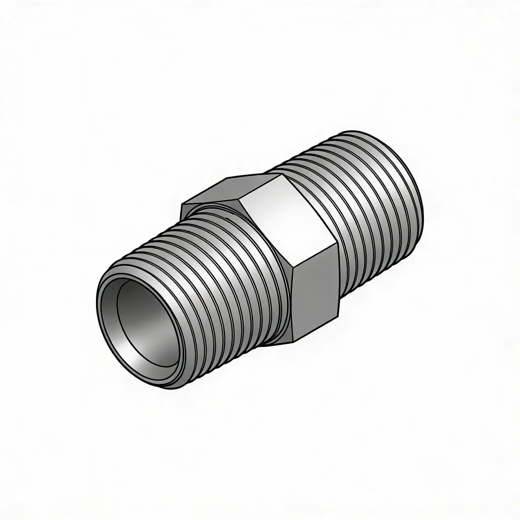 1" NPT Hydraulic Hex Nipple [2,000 psi] Steel ZP