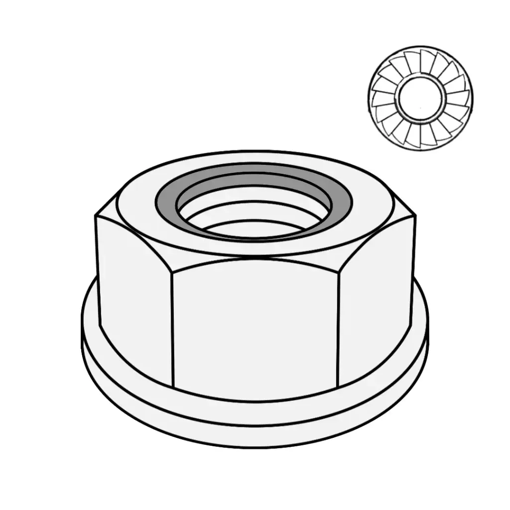 M5-0.8 Serrated Flange Nylock Nut Stainless Steel