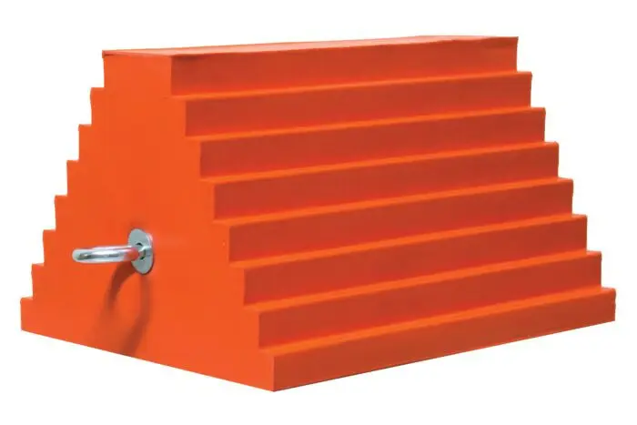 Orange Urethane Wheel Chock W/Eye Bolt [10" X 8" X 6"]