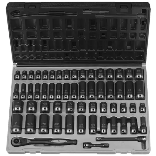 59Pc SAE/Metric 3/8" Drive 6Pt Deep/Shallow Duo-Socket Set (Grey Pneumatic)