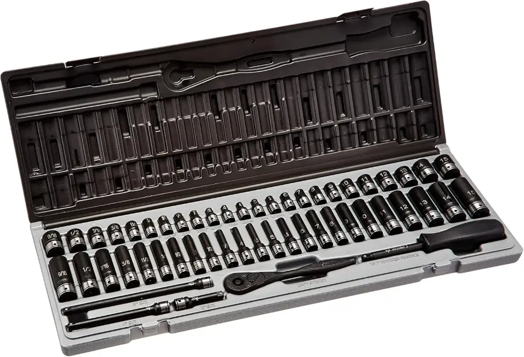 53Pc SAE/Metric 1/4" Drive 12Pt Deep/Shallow Duo-Socket Set (Grey Pneumatic)