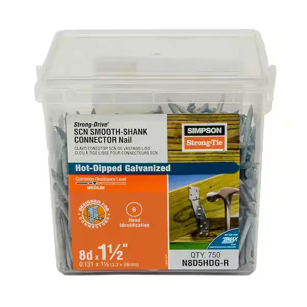 8D (0.131") X 1-1/2" SCN Smooth-Shank HDG Connector Nail [750Pcs] (Simpson Strong-Tie/Strong-Drive)