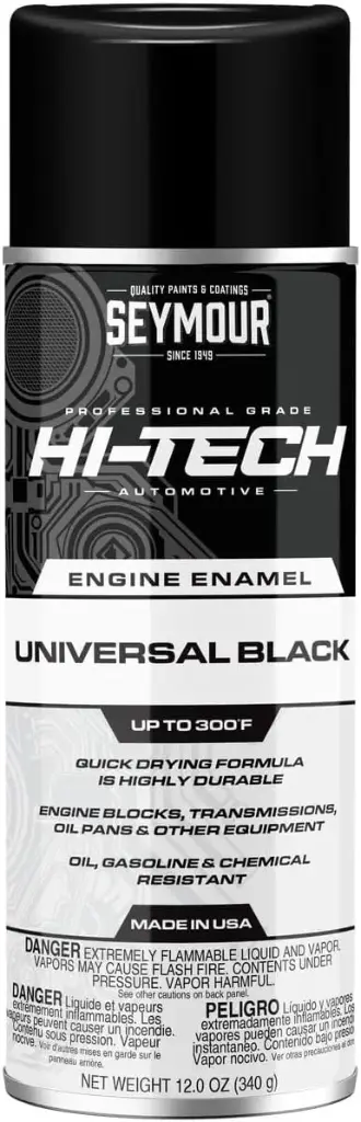 Universal Black Engine Enamel Spray Paint (Seymour/Hi-Tech)