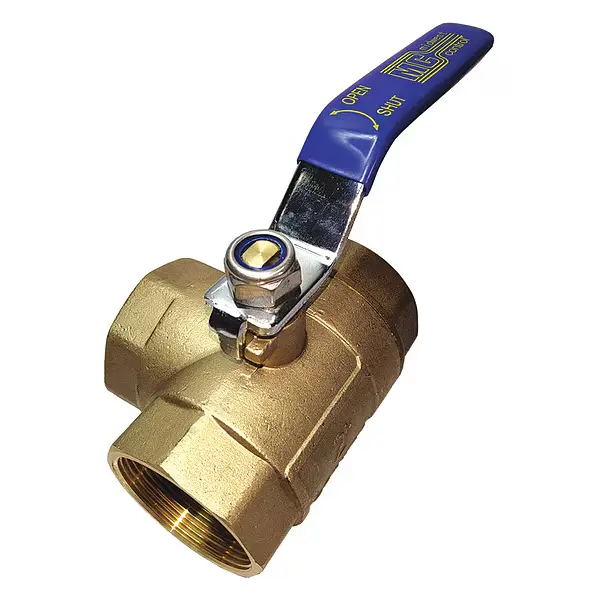 3/8" NPT 3-Way Ball Valve T600 Brass
