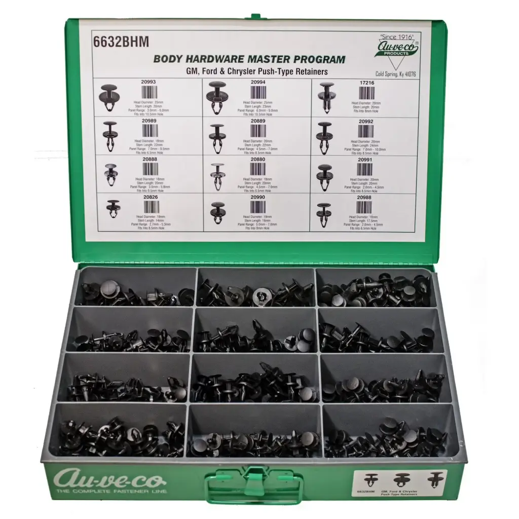 GM, Ford & Chrysler Body Hardware Push-Type Retainer Assortment