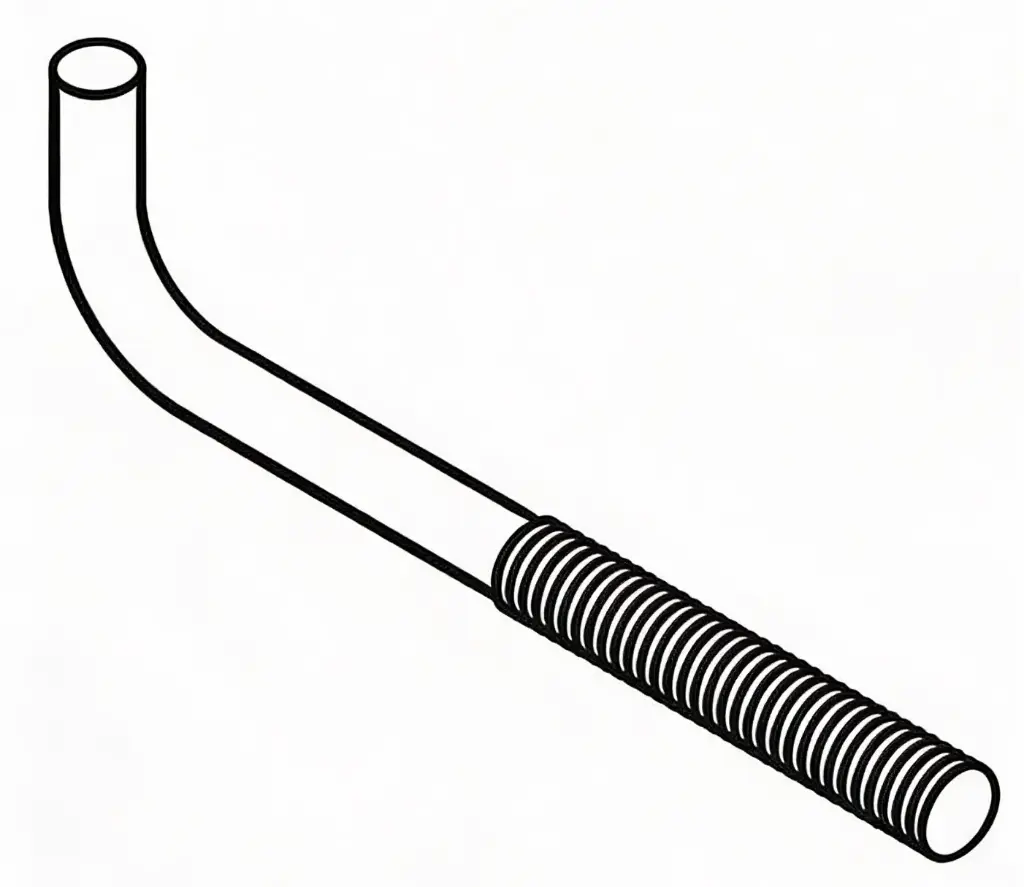1" X 36" [6" of Thread] Gr55 F1554 L-Anchor Bolt HDG [4" Bend] (USA)
