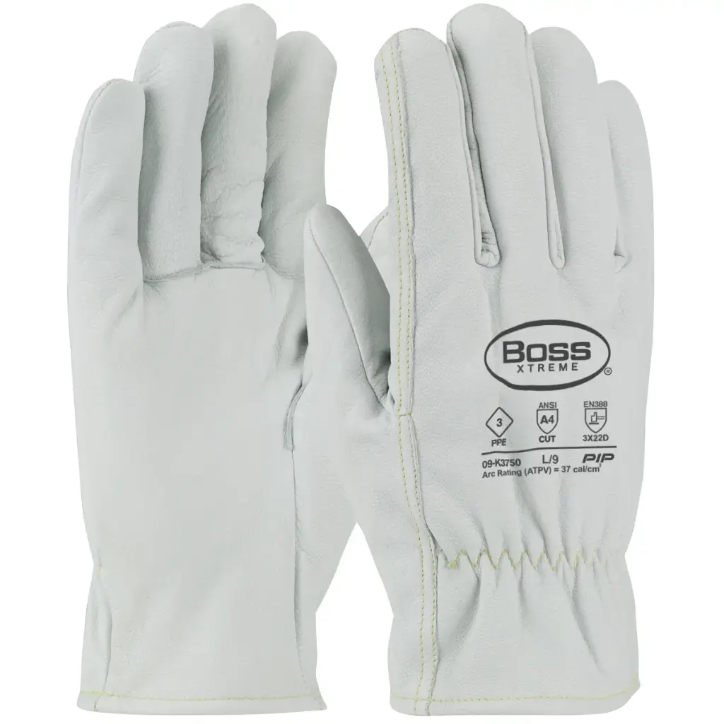 Large AR/FR Top Grain Goatskin Leather Drivers Glove W/Kevlar Lining (PIP/Boss Extreme)