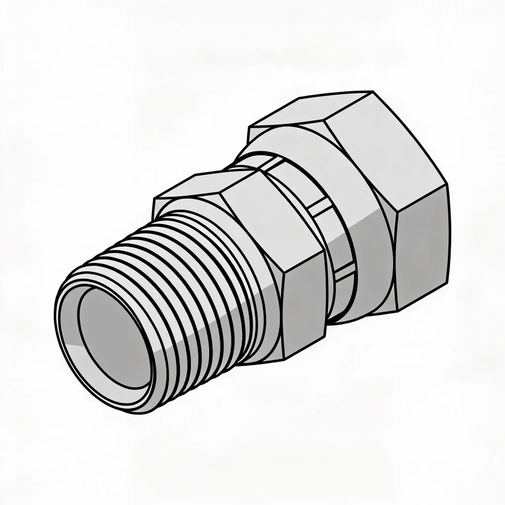 1/4" X 1/4" Male NPT to Female NPSM Swivel Steel