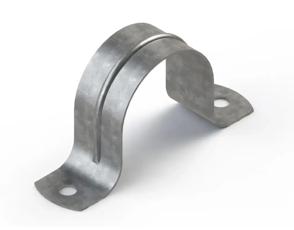 2" Pipe/Tubing Strap Clamp 2-Hole Galvanized [2-3/4" Capacity]