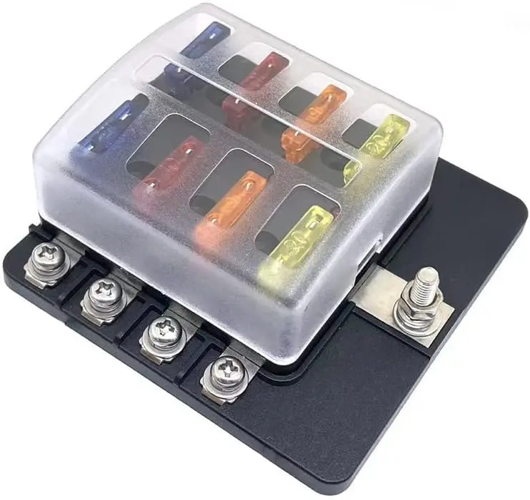 8 Circuit Sealed Fuse Panel Block Box W/LED Indicator [100A]