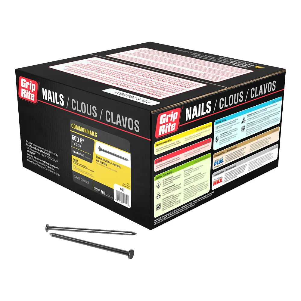 60D X 6" Bright Common Nail [50lb Box/Approx 500pcs]