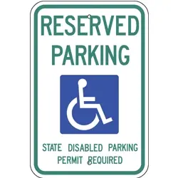 12" X 18" Handicap Reserved Parking Sign ASTM Type 1 Engineer Grade Prismatic
