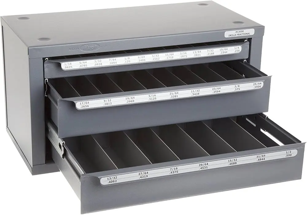 1/16 thru 1/2 Fractional Drill Bit Dispenser Drawer (Vevor)