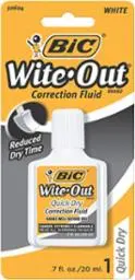20ml Quick Dry White Correction Fluid (BIC)