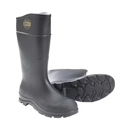 Men's Size 10 Steel-Toe PVC Knee-Height Rubber Boot [Black] (Honeywell/Servus)