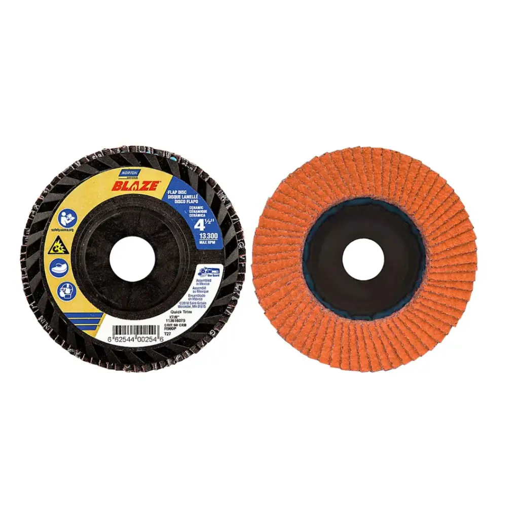 4-1/2" X 7/8" X 60 Grit Ceramic Trimmable Flap Disc Type 27 (Norton/Blaze)