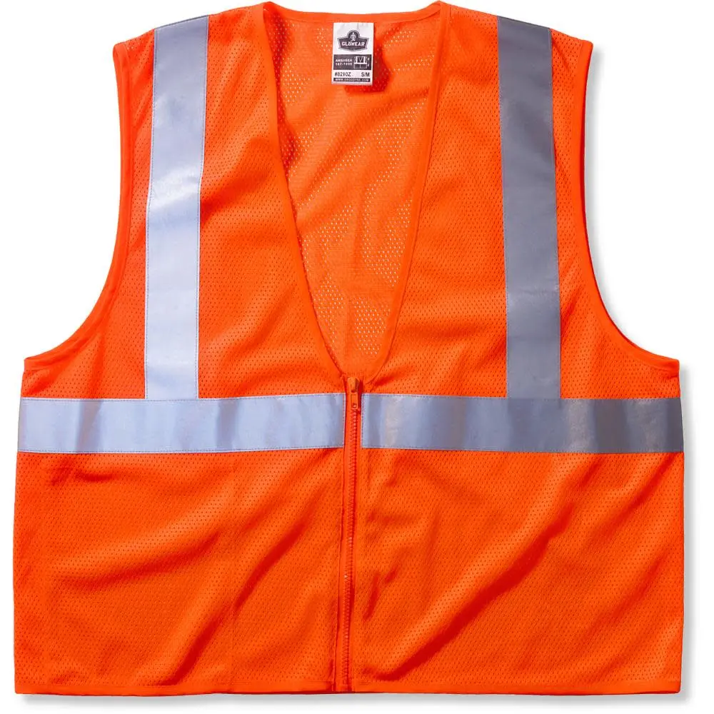 Small/Medium Mesh Class 2 Safety Vest Orange Zipper (Ergodyne)