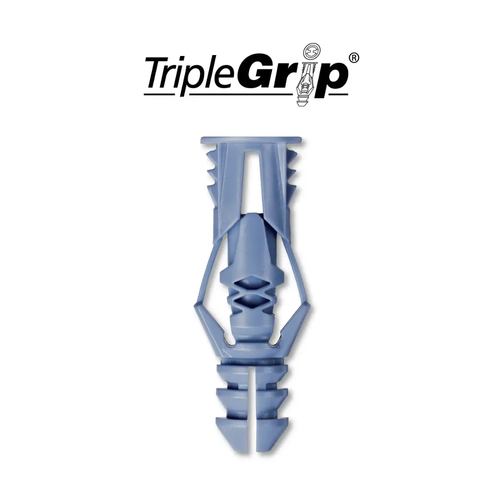 #10 X 1-1/2" TripleGrip Plastic Heavy Duty Anchor W/Screw [46lbs Capacity] (Cobra)