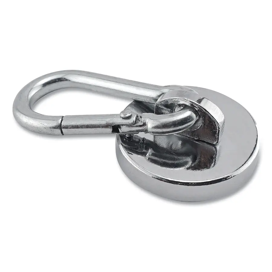 1-1/8" Round Magnet W/Carabiner (45 Lb)