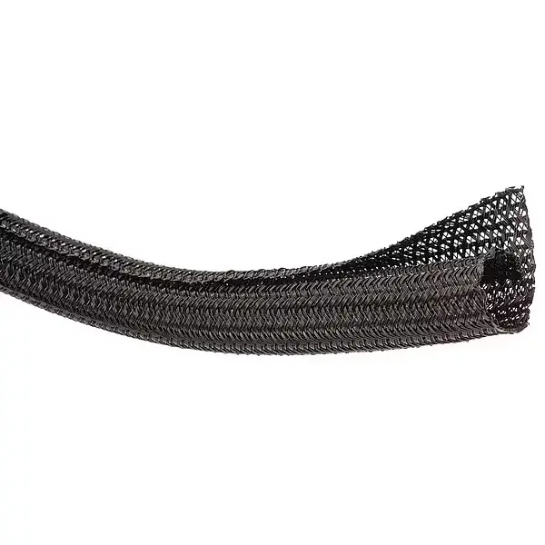 1/2" X 150Ft Black Braided Split Loom Sleeving