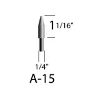 1/4" X 1-1/16" X 1/4" Shank [Shape A15] Mounted Point (Max RPM 72,750)
