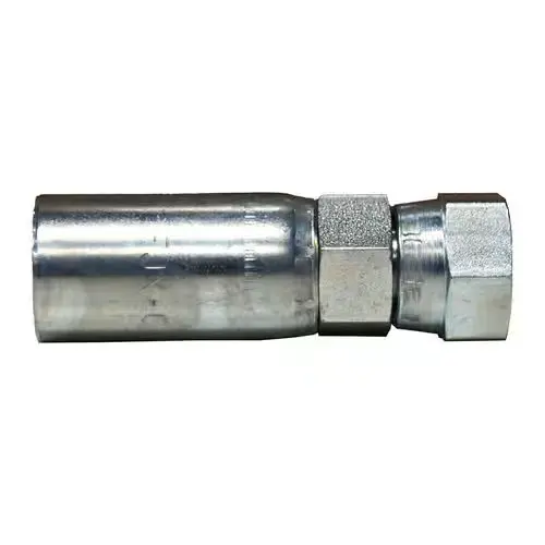 -8 Female JIC X 1/2"(-8) Hose Extended Straight Swivel Crimp Fitting Carbon Steel (Gator)
