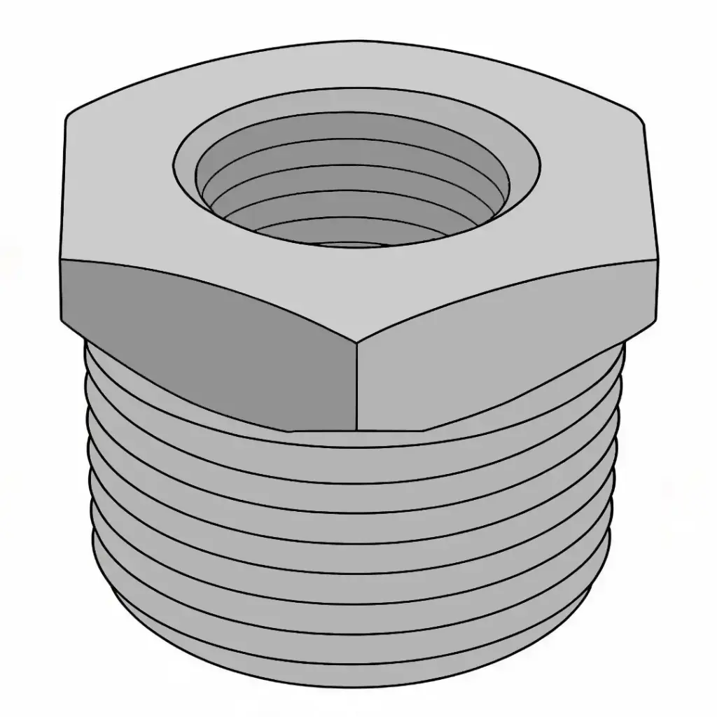 1" X 1/2" NPT Hex Bushing Sch.40 Galvanized [150# Malleable]