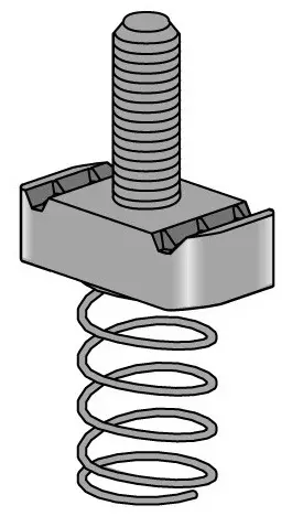 1/2"-13 X 1-1/4" Male Stud Unistrut Nut W/Spring ZP